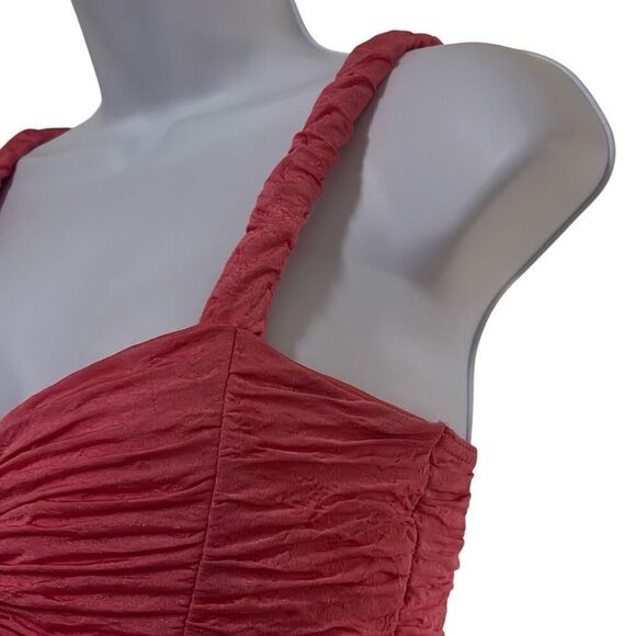 Skinwear Pink Ruched Texture Bodycon Mini Dress Size 10 Party Cocktail Sexy Date - Picture 4 of 11